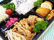 日替り焼肉&カニクリームコロッケ弁当