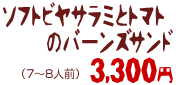 ソフトビヤサラミとトマトのバーンズサンド 3300円